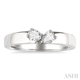1/3 Ctw Toi Et Moi 2-Stone Pear and Oval Cut Diamond Fashion Ring in 14K White Gold